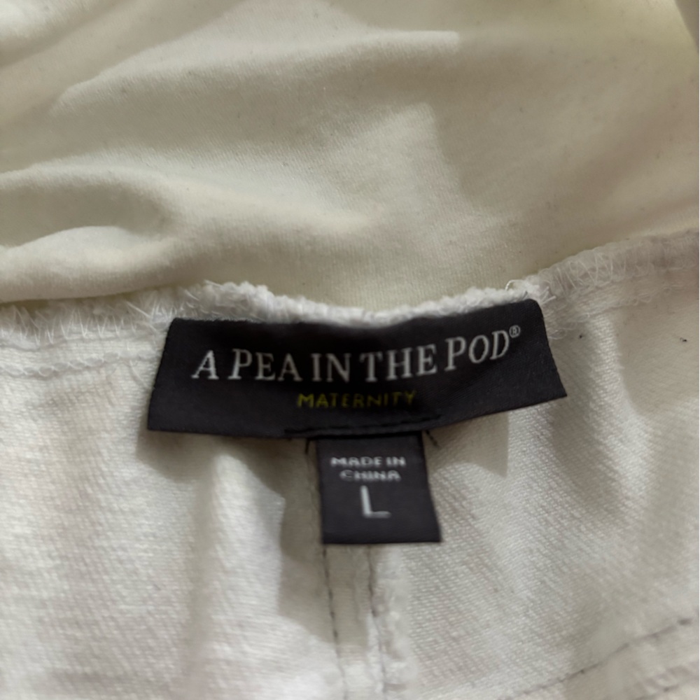 Pea in the Pod Maternity White Jean Skirt, size Large - Picture 3 of 10
